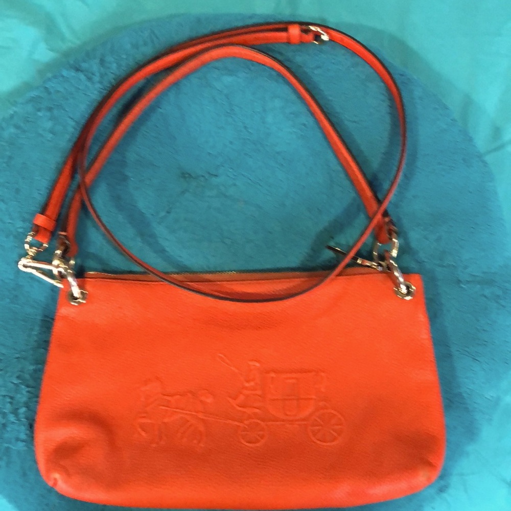 Vintage Coach Coral Leather Charlie Crossbody Bag